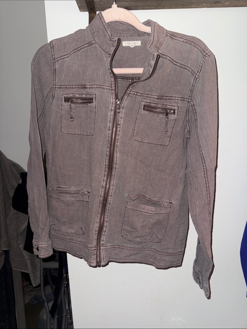 Maurices Taupe Utility-Style Zip Jacket